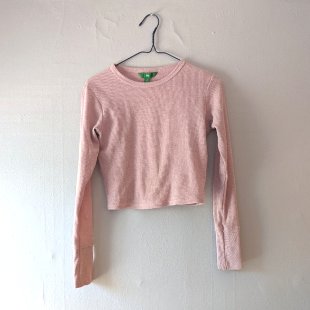 2/$20 Pink Waffle Crop Dip Medium Women's